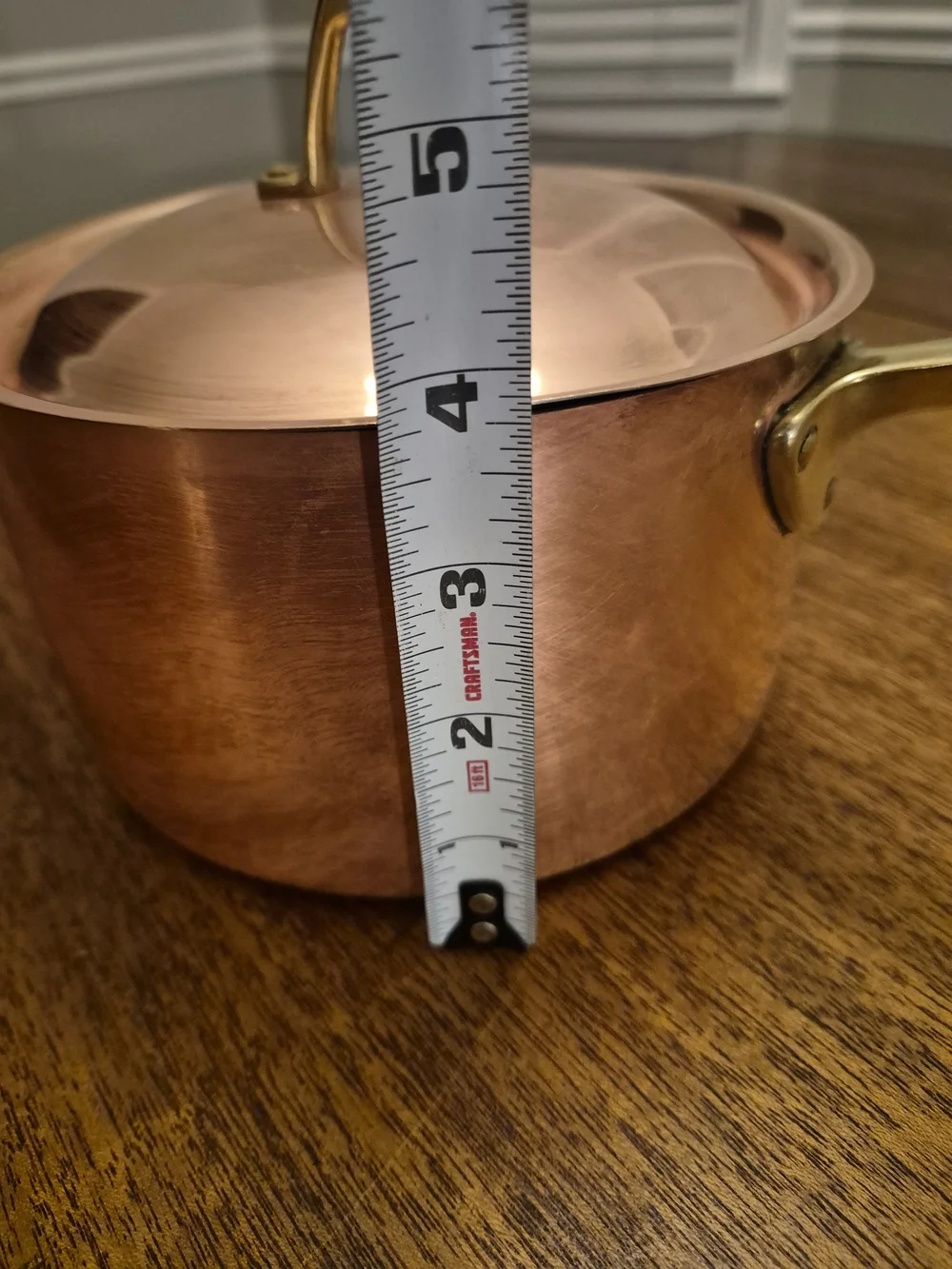 Vintage Paul Revere 2 Quart Copper Saucepan with Brass Handle - Premium Cookware